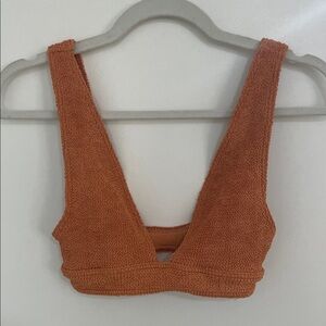 Sorbet Island Textured Bikini Top in Caramel | OS